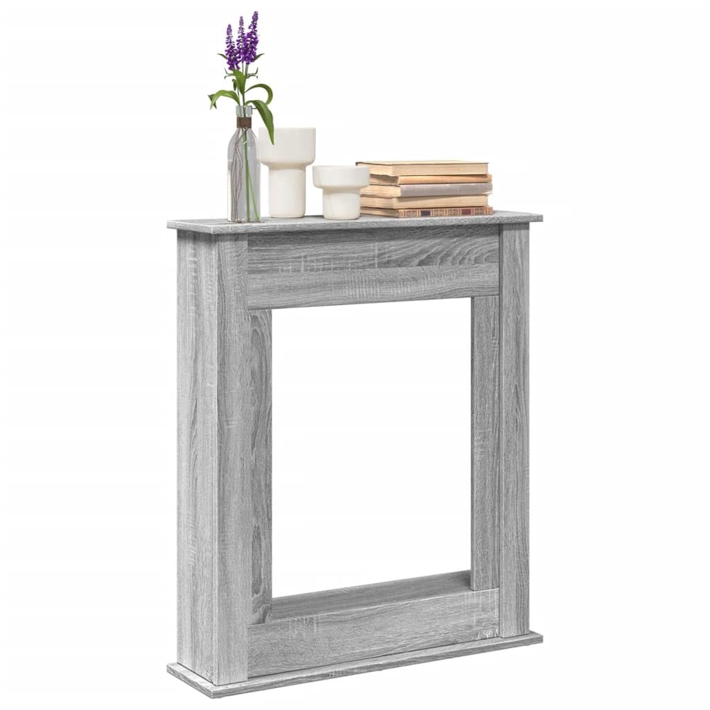 vidaXL Cornice per Camino Grigio Sonoma 75x20x87,5 cm in Truciolato, cornice per caminetto, struttura per camino, decorazione camino