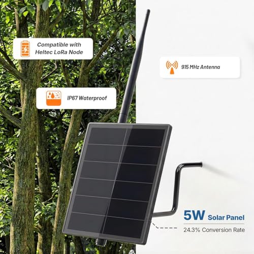 Nodo LoRa de comunicación sin red celular usando este kit solar de 5W y placa LoRa 32 V4 5