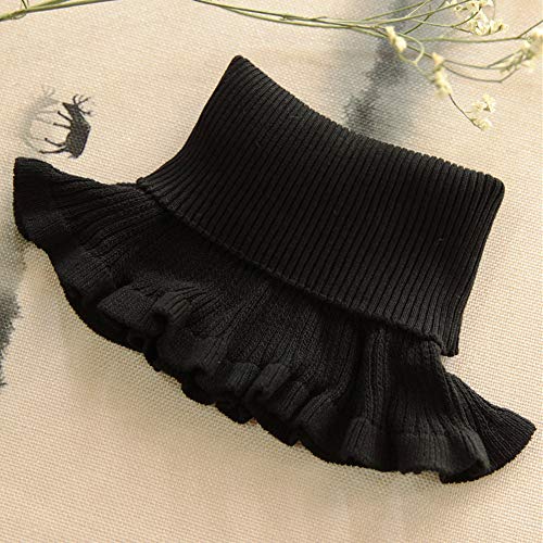 High Grade Turtleneck Dickey Collar Knitted Fake Collar Black2