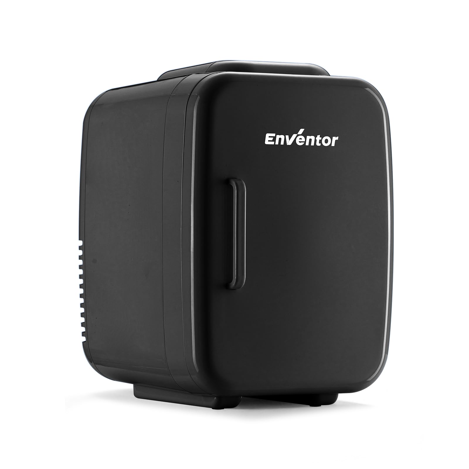 Enventor Mini Frigo 4L, 6 Canettes, Prise 12V/220V, Silencieux, Noir | Fonction Refroidissement et Chauffage, Petit Réfrigérateur Cosmétique, Compact Fridge pour Voiture, Chambre, Bureau