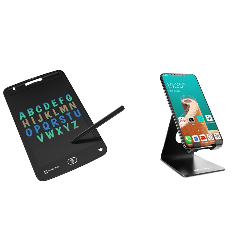 Portronics Ruffpad 8.5M Multicolor LCD Writing Pad with Screen 21.5cm (8.5-inch)(Black) & Portronics MODESK POR-122 Universal Mobile Tabletop Holder (Black)-picture-13
