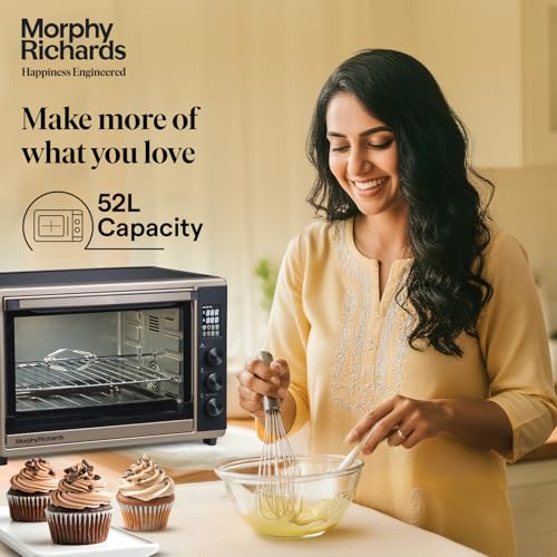 Image of Morphy Richards 52RCD Digi OTG |Large Capacity - 52L |Digital OTG with 8 Preset Menus| Champagne Gold and Black|2 Year Product Warranty