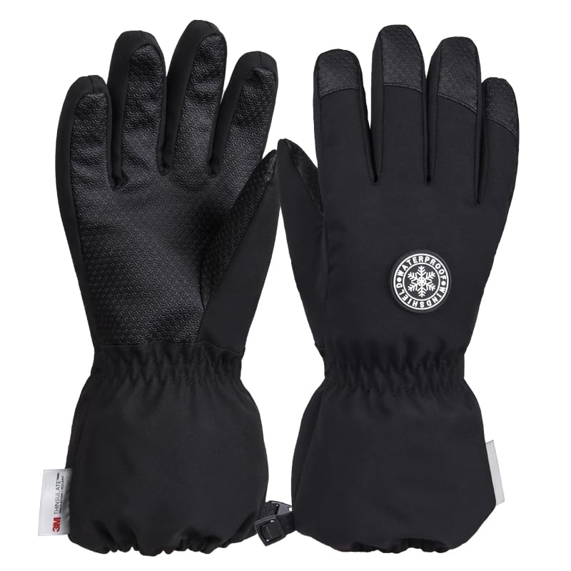 QKURT Guantes de esquí para niños, Guantes de Invierno para niños Guantes de Nieve a Prueba de Viento Niñas Niños Guantes para Clima frío Guantes de Trineo Guantes de Snowboard Guantes de Patinaje
