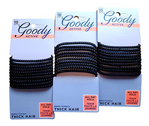 Goody SlideProof High Performance Hair Bands Hair Ties #30300 (BLACK 3-Pack)