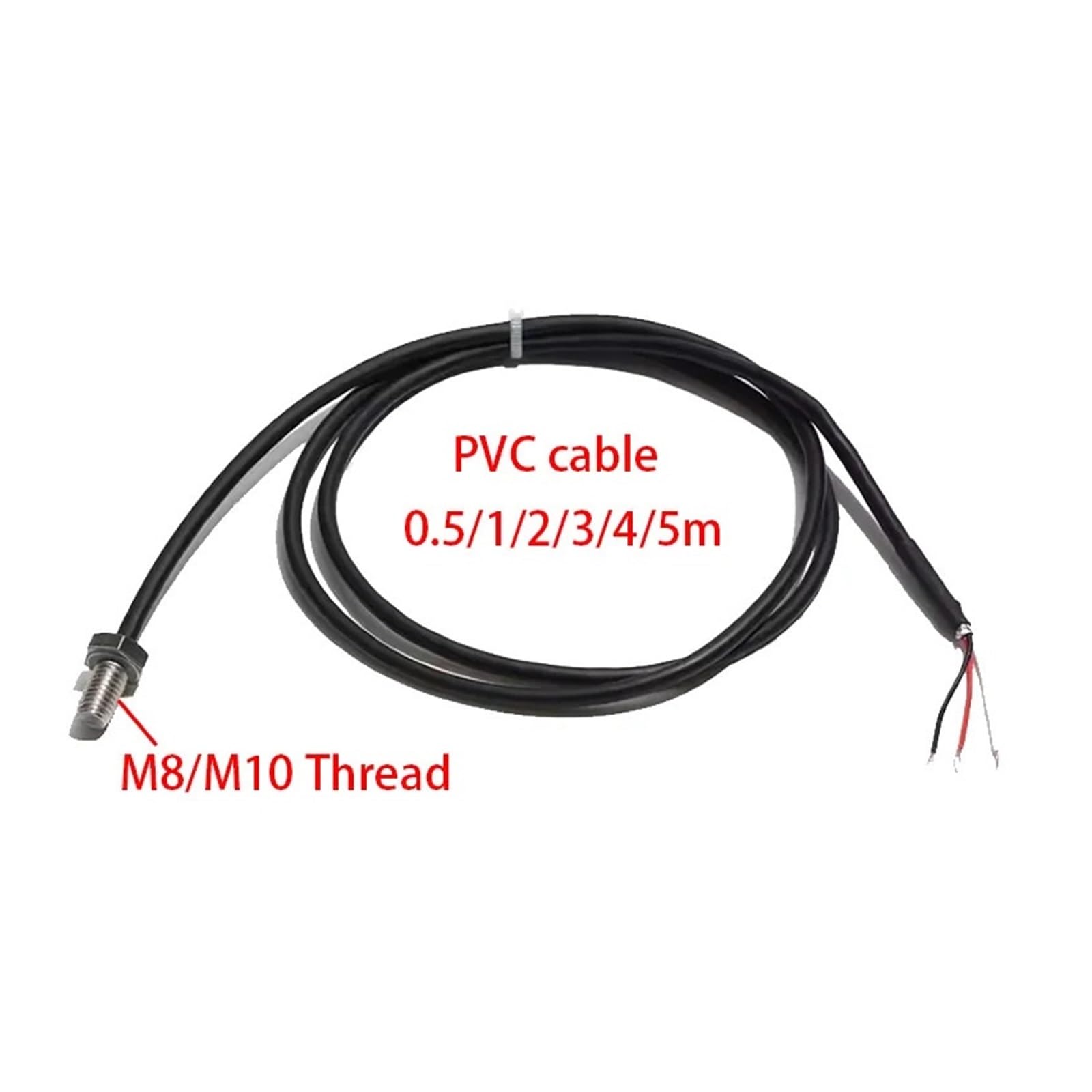Termistor M8 M10, sonda de acero inoxidable, Sensor de temperatura termopar con Cable de PVC impermeable de 1M(M10 Thread 4M Cable)