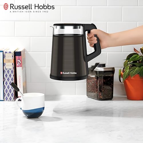 Image of Russell Hobbs NeoKettle 1.2L 1350W Black Stainless Steel Kettle | Fast Boil, Auto Shut-Off & Dry Boil Protection | Cool-Touch Handle, 360 Swivel Base & Stylish Compact Design | RJK1200