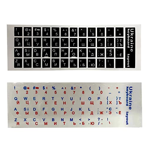 Pegatinas de Teclado Ucranianas con Letras en Blanco y Color miniatura 5