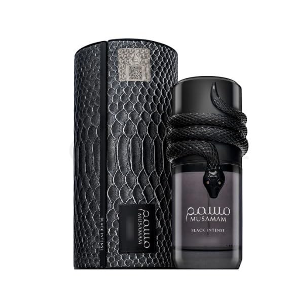 Latafa Musamam Black Intense Eau de Parfum 100 ml Hombre – Perfume Árabe Amaderado Especiado con Oud, Ámbar y Especias – Fragancia Intensa y de Larga Duración