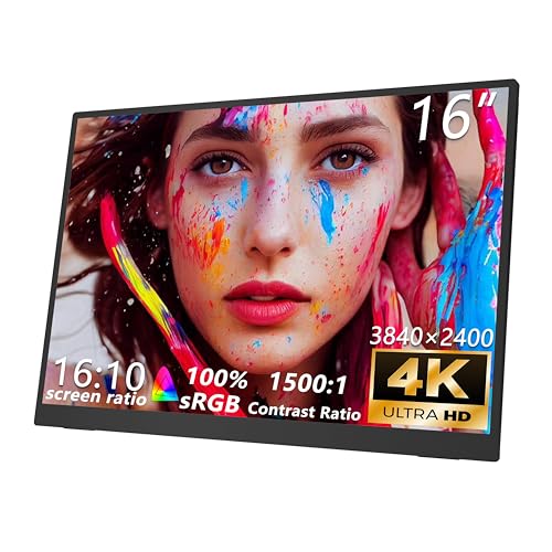16” 4K Portable Monitor with Speakers and VESA