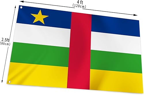 Miniatura 9 de YongFoto Central African Republic Flag 6x10ft Flags Banner for Outdoor Celebrations Home Garden Porch Party Decoration Flags with 2 Sturdy Grommets