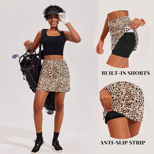 Image of Ekouaer 16 inch Golf Skorts for Woman with Inner Pockets Silicone Grippers Tennis Skirt Quick Dry Athletic Pickleball Skort