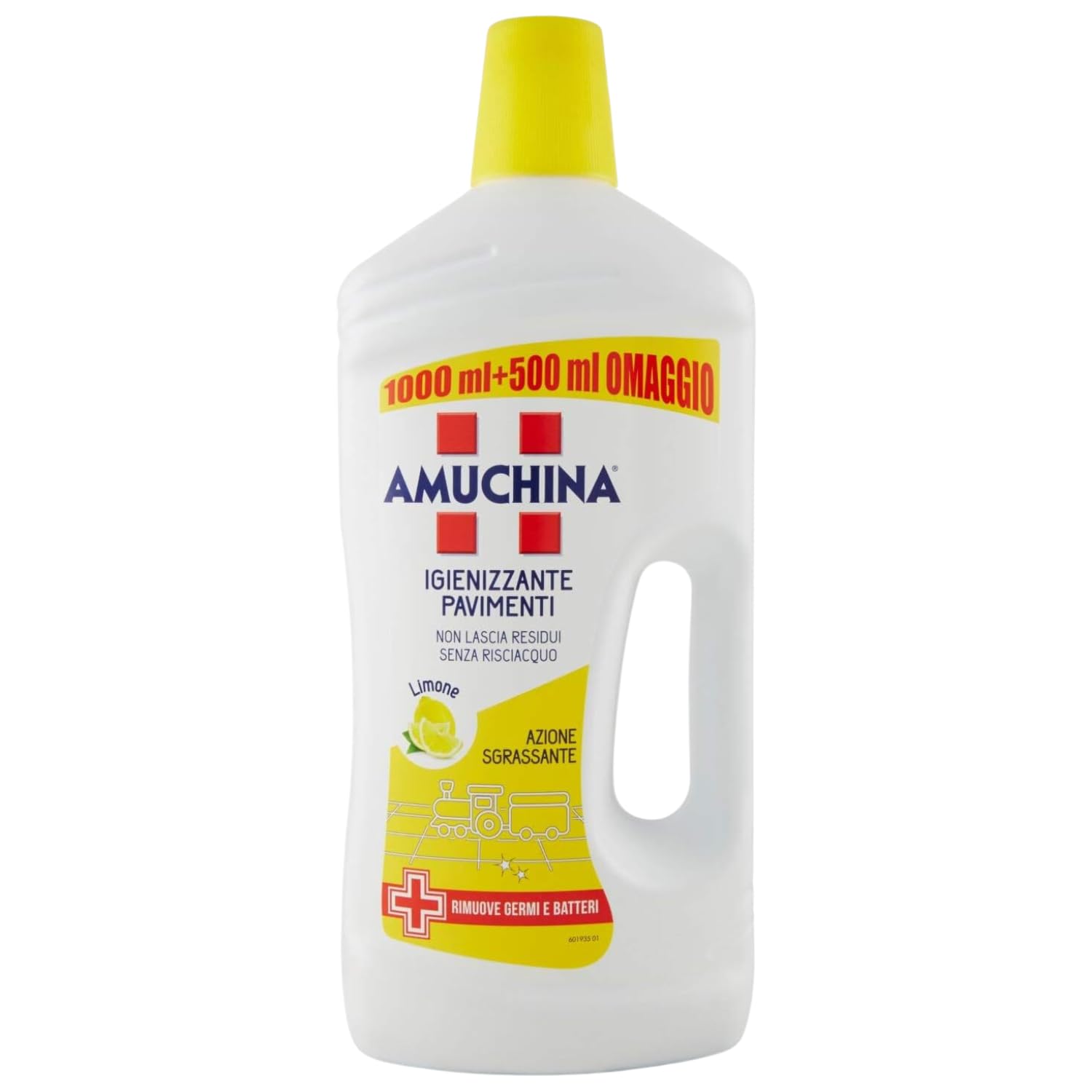 Detergente Igienizzante Pavimenti Limone kit con Spugna Brandizzata SPESA & RISPARMIO Inclusa – Variazioni 4/8/12 Pezzi – 1050ml (12)