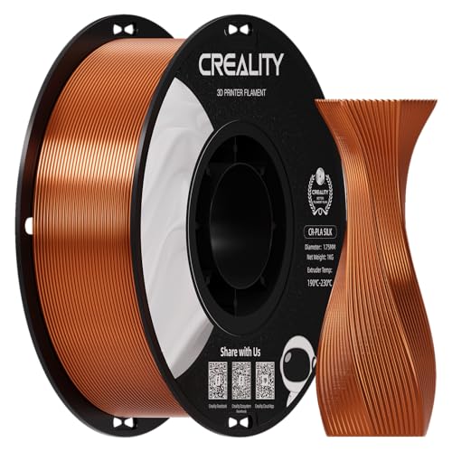 Image of Creality Silk PLA 3D Printer Filament, Silk Shiny Metallic PLA Filament 1.75mm, Clog-Free Metallic Texture, + /-0.02mm, 3D Printing Filament 1KG /2.2lb (Red Copper)