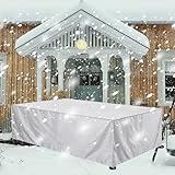 ガーデンファニチャーカバー 130 x 350 x 130 cm, 防風 防水 防塵 高耐久 耐候性 雨と雪 雨季に適しており, ガーデン屋外用 家具カバー, 防水家具セットカバー, パティオテーブルの屋外椅子などに使用されます, アイボリーホワイト