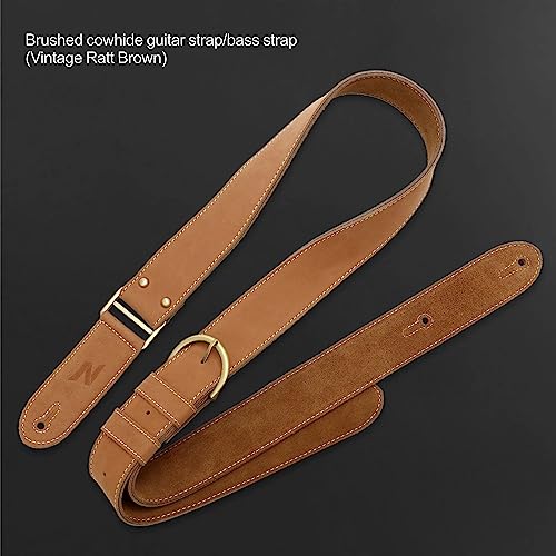 image for Nefelibata Guitar Strap,Three layers Italian Frosting Leather Guitar S