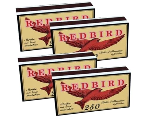 Redbird Strike on Box Matches, 250 Count, Pack of 4