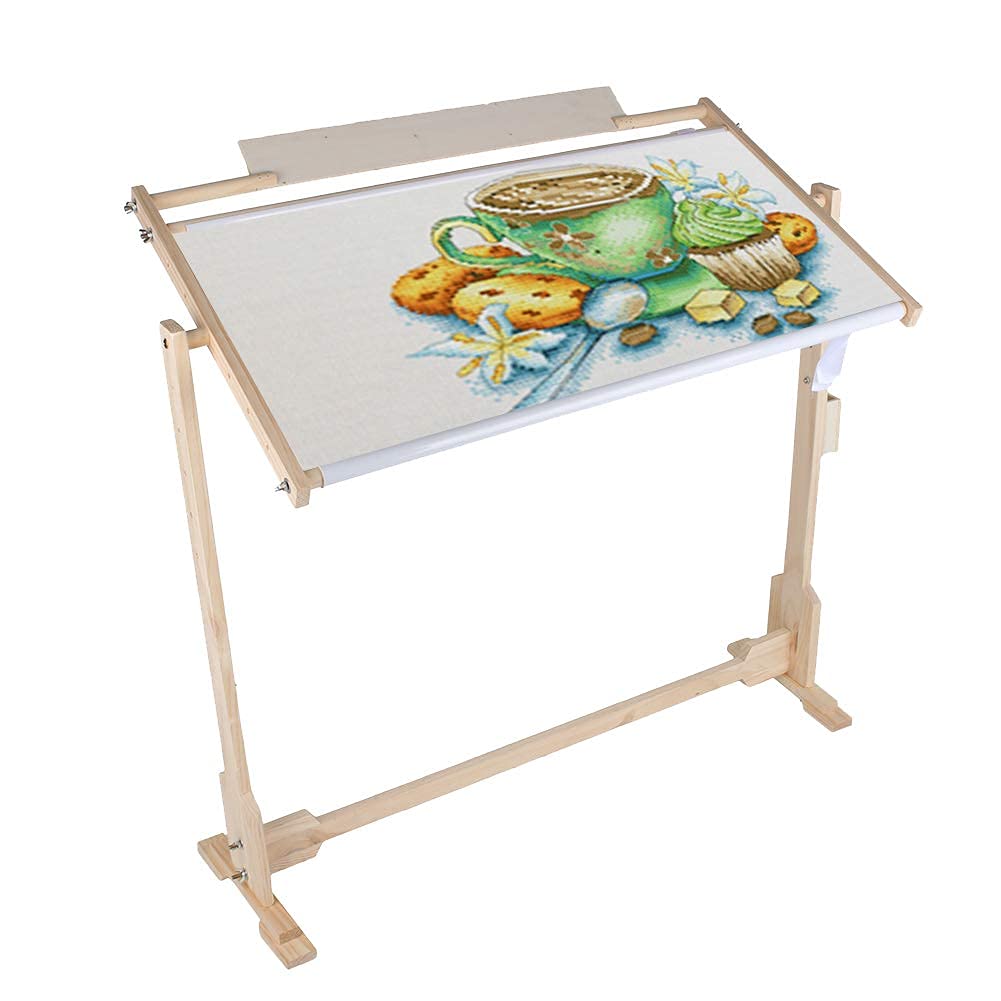 Stickrahmen Holz, Cross Stitch Stand Kreuzstich Ständer 360 ° Verstellbarer für Kreuzstich-Nadelarbeiten 80cm