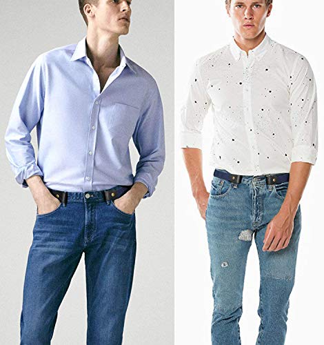WERFORU 4 Pack No Buckle Show Belt for Men Buckle Free Stretch Belt for Jeans Pants 1.38 Inches Wide4