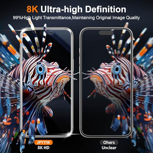 4 Pack for iphone 14 pro screen protector 6.1 inch for iphone 15 pro iphone 16 pro Tempered Glass Optional with Install Frame Case Friendly, Dynamic Island Compatible, Sensor Protection, HD, 9H