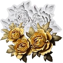 Lingzhi Peony Flower Fondant Molds Flower Cake Decorating Silicone Mold For Cupcake Topper Chocolate Candy Sugar Craft Gum Paste Polymer Clay