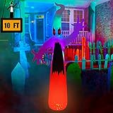 SEASONBLOW 10 Ft Inflatable Halloween Terrible Ghost with Color Changing LED Inflatables Blow Up...