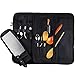 Chef Knife Roll Bag | 8+ Slots for Knives & Kitchen Tools | Water Resistant Knife Bag | Knife Carrying Case Only, Tools Not Included | Chef Knife Bag for Professional Chefs & Culinary Students (Grey)