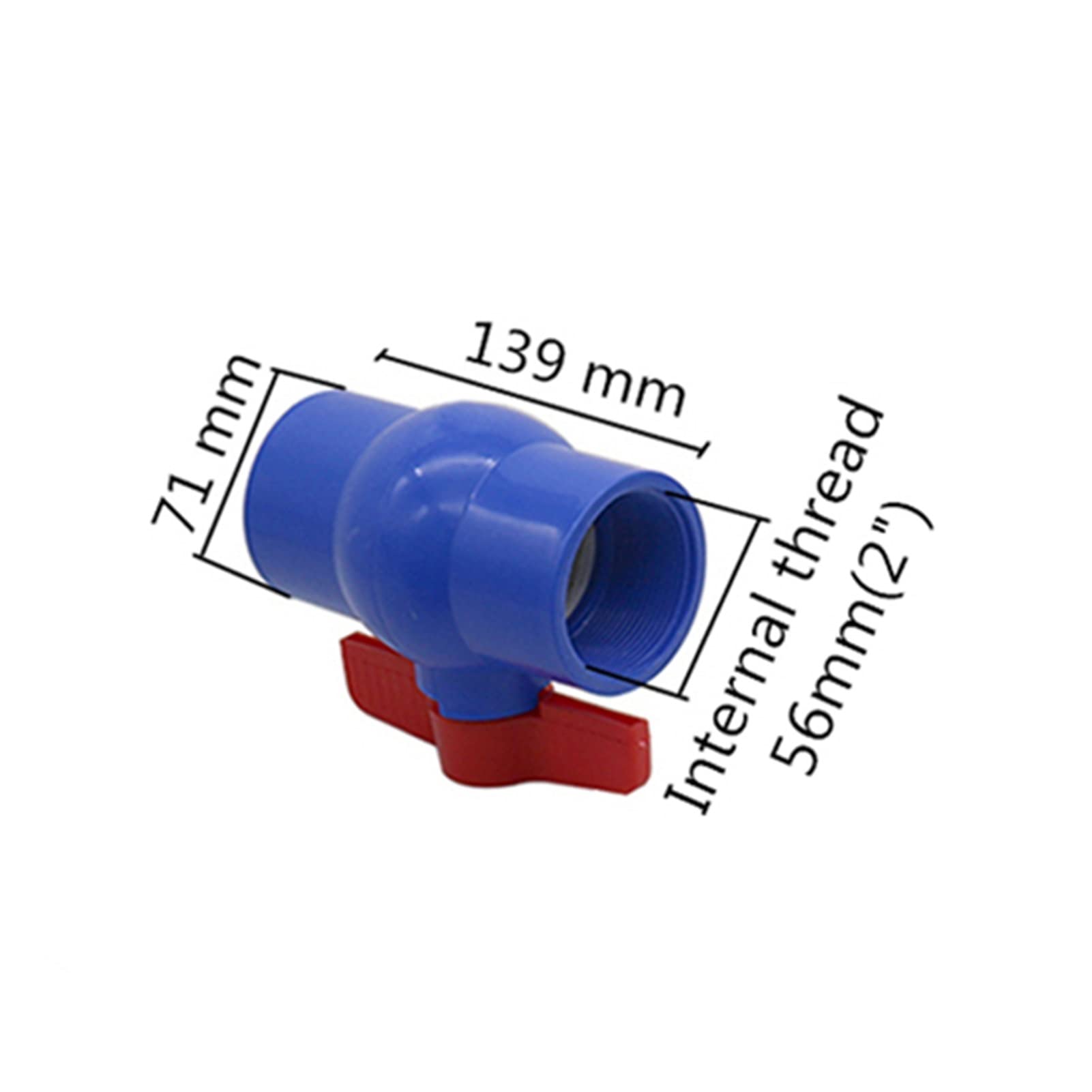 Junta de manguera de jardín Hembra azul roscada CLORURO DE POLIVINILO Válvula de bola 1/2 "~ 2" Jardín roscado Conexión de manguera de riego Conector de manguera de agua Adaptador de acuario