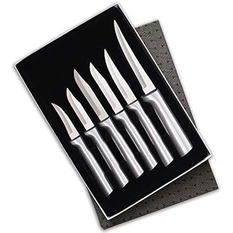 Rada Cutlery 6-Piece Paring Knife Set with Stainless Steel Blades and Aluminum Handles Cover