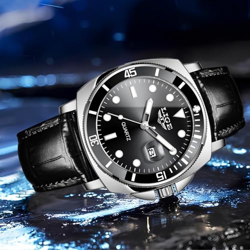 Image of LIGE Mens Roulette Wheel Watches Casino Themed Quartz Analog Watch 3ATM Waterproof Glowing Man Wrist Watches