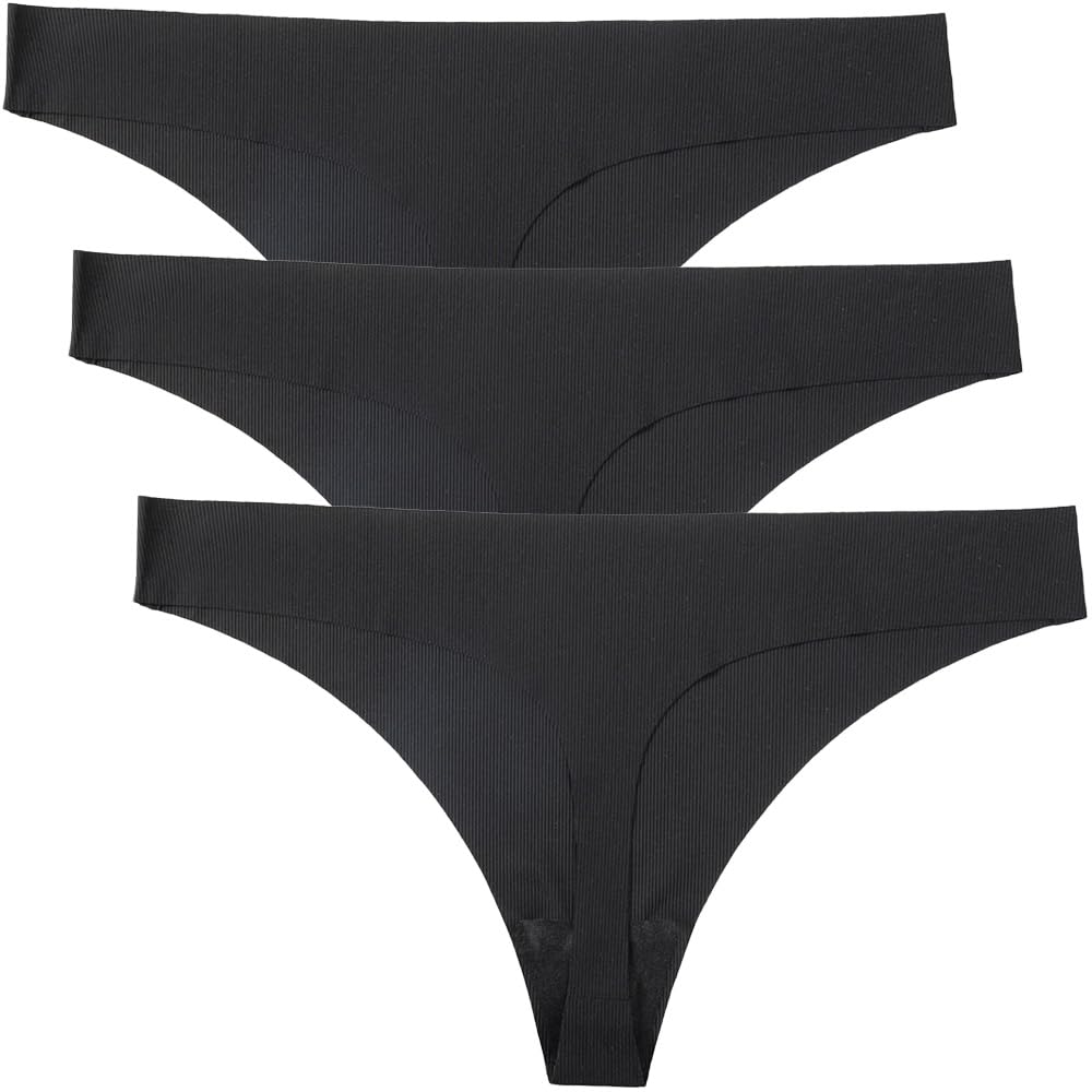 3 Pack C String Thong Sets Nylon Seamless G String for Women No show Brazilian Back Panty