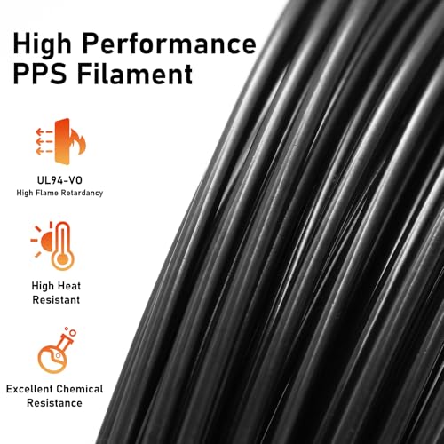 Image of 3D Printer Filament PPS Filament Toughened and Modified 1kg 2.2lbs, 1.75mm Engineering Chemically Resistant Thermoplastics with PC Spool, 3D Printing Filament High Melting Point Up to 300C (50g)