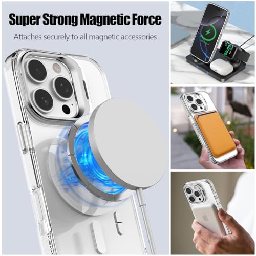 Nvollnoe for iPhone 16 Pro Case Compatible with MagSafe Military Grade Shockproof Heavy Duty Protective Adjustable Kickstand Matte Semi Clear Phone Cover for iPhone 16 Pro(Clear) by Nvollnoe - Used condition - Image 2