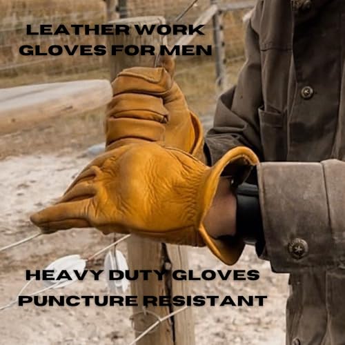Golden Stag Iron Fencer Leather Work Glove- 207 Small Cowhide Leather Fencing Gloves for Men Heavy Duty Double Palm, Guantes de Trabajo, Ranch, 207S - Thumbnail 6