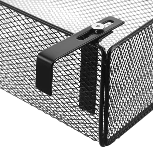 Support à fleurs suspendu en métal noir avec grille de fixation robuste
