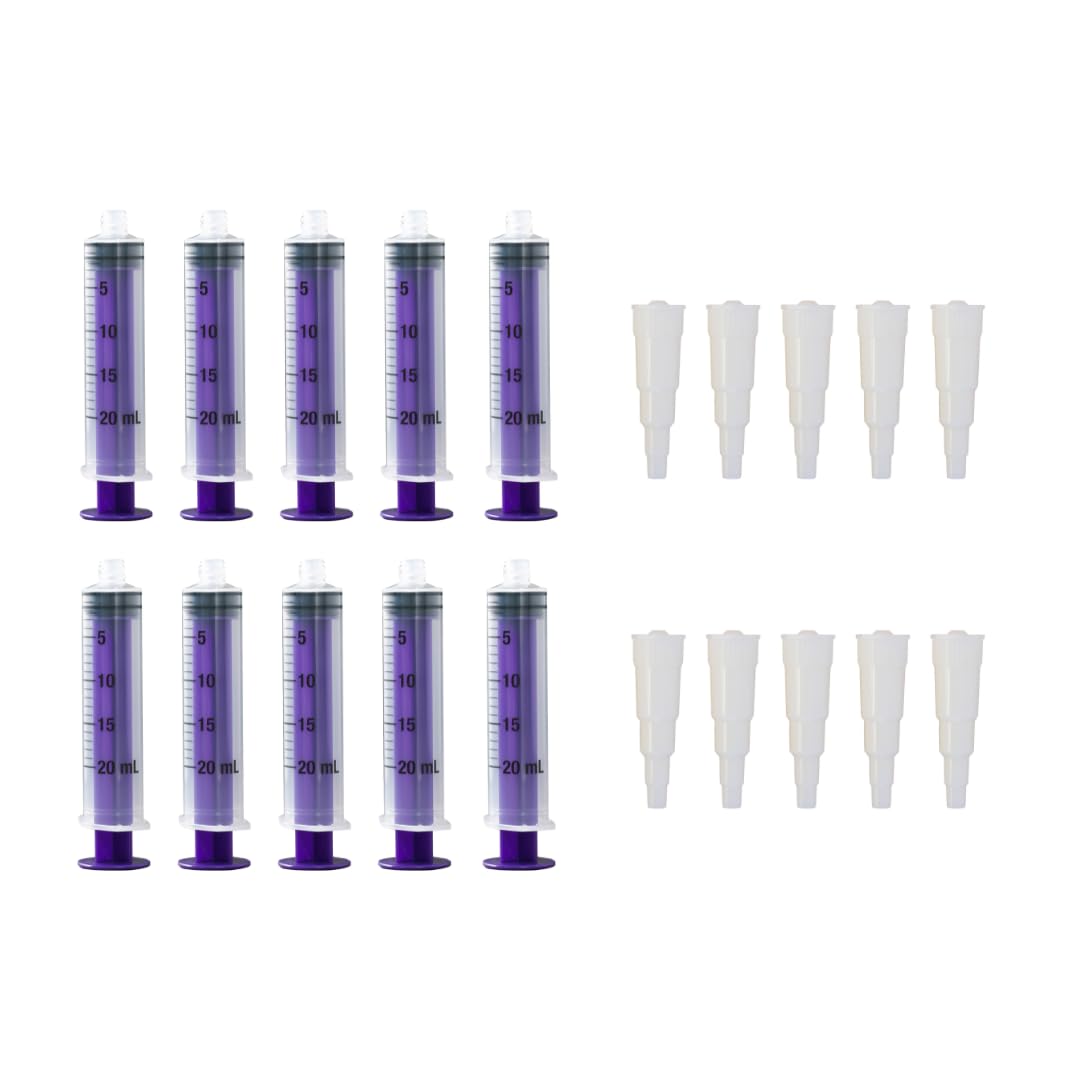Vesco Medical ENFit Syringe 20ml with ENFit Transition Connector Tips (Pack of 10)