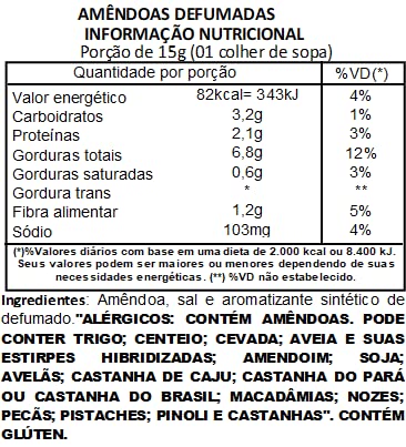 Amêndoas sem Casca Defumadas Viva Salute Embaladas a Vácuo - 1kg
