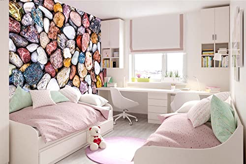 WTD Mantiburi Papier peint photo non tissé Motif pierres de galets 375 x 250 cm (avec colle) – Papier peint non tissé – Papier peint mural – Prêt à...