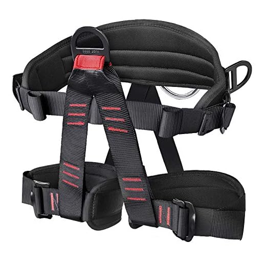 Gabbro Padded Climbing Harness Thickened Protect Waist Safety Harness, Wider Padding Half Body Harness for Rock Climbing Rappelling Tree Climbing Mountaineering Fire Rescuing