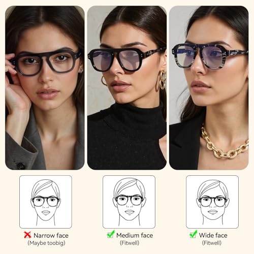 Image of Dollger Aviator Blue Light Glasses for Men Women Acetate Anti Bluelight Blocking Glasses for Computer Fashion Eyeglasses