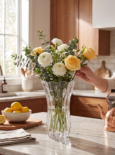Celebrations by Mikasa Blossom Crystal Vase 12 Inch - Sculpted Flower Design for Fresh Bouquets, Home Decor, Centerpieces - Traditional and Contemporary Style - Image 5