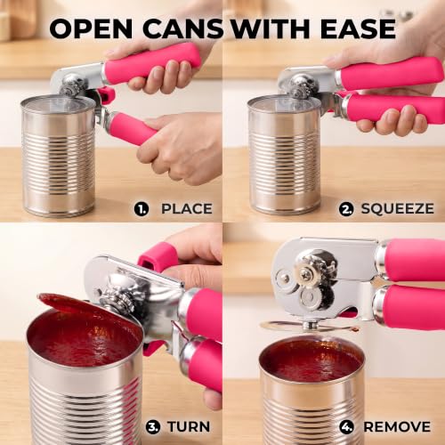 Image of Zulay Kitchen Stainless Steel Swing Open Manual Can Opener Comfortable Grip