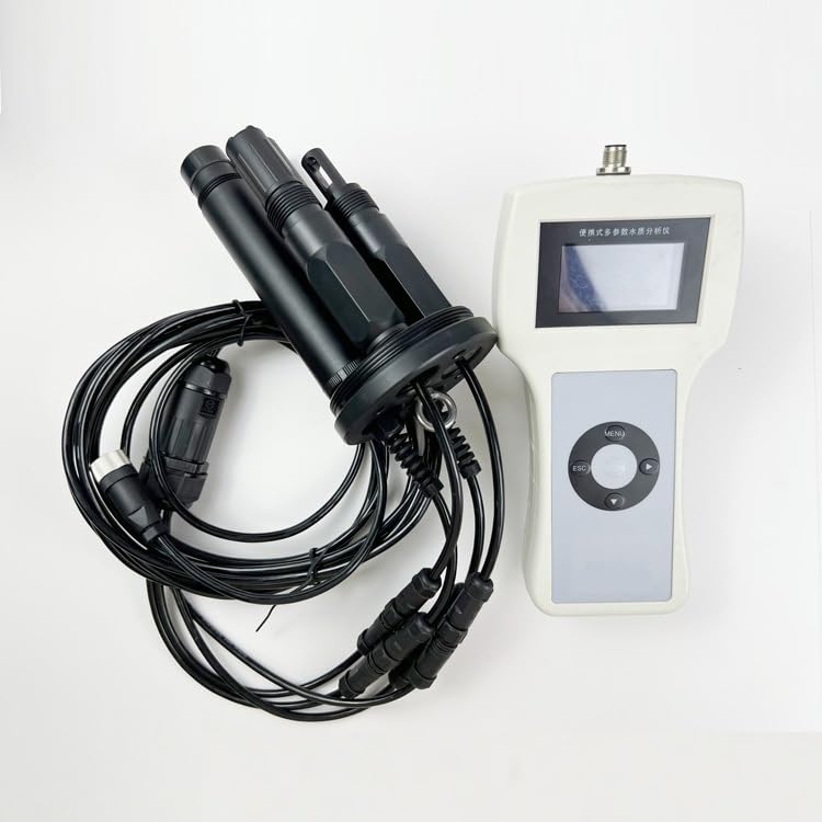 Analizzatore Portatile multiparametrico della qualità dell'Acqua, Tester DO PH Salinità cod TSS 12 in 1 con sonda DO Ottica da 5 m e LCD da 2,8 Pollici
