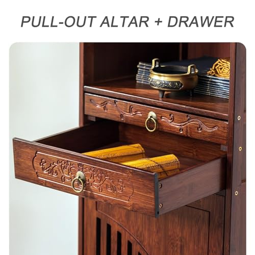 Table de méditation bouddhiste compacte avec rangement 39cm pour petits espaces - 7