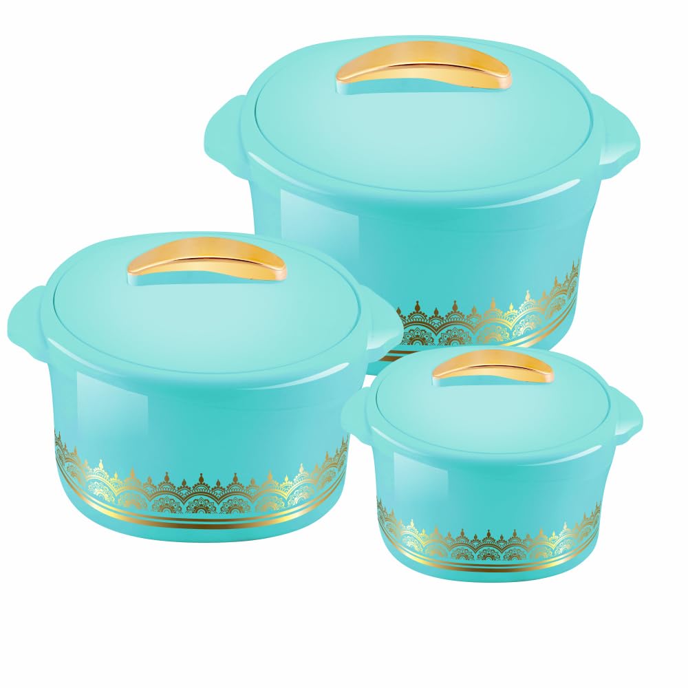 SANJEEV KAPOOR Premium HOUSEWARE Ornate 3 PCS Casserole Set (1500ML,2000ML,2500ML), Turquoise | Stainless Steel | Insulated |BPA Free | Food Grade | Recyclable (B0CT5WBHVH) Amazon Price History, Amazon Price Tracker