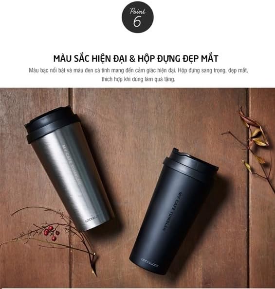 LocknLock Clip Tumbler Sliver 18oz Coffee Tumbler with Leak Proof Lid, BPA-Free Double Wall Stainless Steel Vacuum Insulated Travel Mug Cup for Hot & Cold Beverage - Image 6