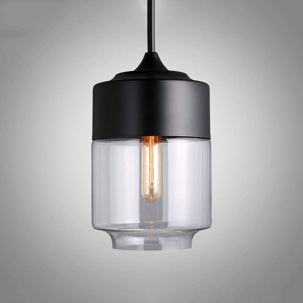Ganeep Nordic Modern Loft Hanging Glass Pendant Lamp Fixtures E27 E26 LED Pendant Lights for Kitchen Restaurant Bar Living Room Bedroom (Color : Clear-B)
