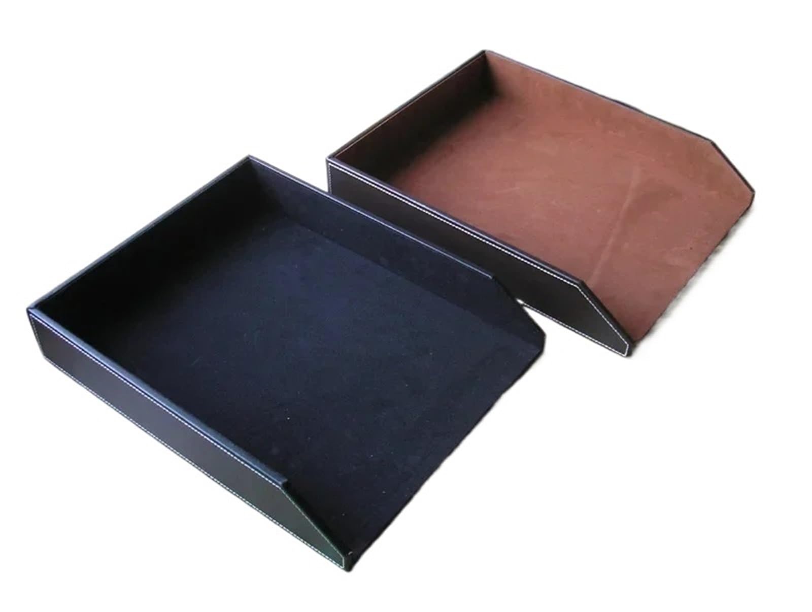Vassoio per Lettere Organizer da Tavolo Vassoio A4 Accessori Riviste Carta Ufficio Portadocumenti Scatola Portadocumenti Portadocumenti Pelle Nera per Ufficio(Black)