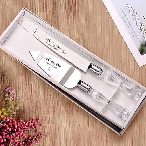 AW BRIDAL Personalisierte Tortenheber und Tortenmesser- Cake Knife 13,2 Zoll, Cake Server 10,8 Zoll - Geschenk für Jubiläum, Engagement//DK001CPP06 Cover