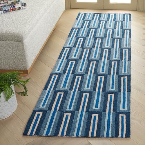 Image of Hand Tufted Wool Carpets Anti Shedding Rug Modern Carpets for Living Room Size 8x10 Feet