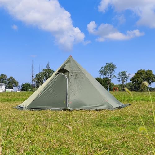 HEBEOT Teepee Tent Camping Hiking Heated Shelter Chimney Hot Tipi Eight-sided Pyramid Tent Pyramid Tent For Long Camping Trips(Green)